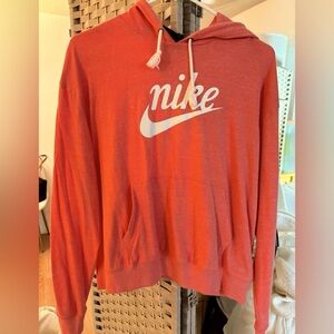 NIKE. Lightweight Pink/ orange hoodie. Sz L runs Med